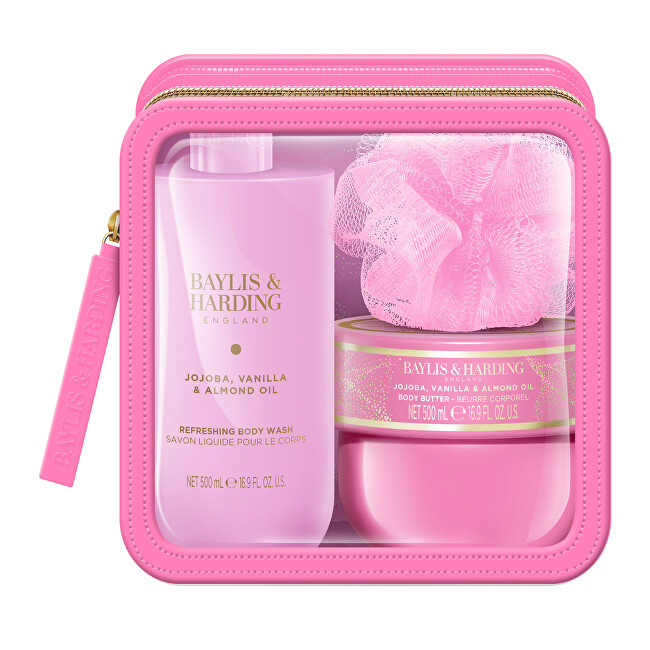 Baylis & Harding Dárková sada v taštičce Jojoba, Vanilla & Almond Oil 3 ks