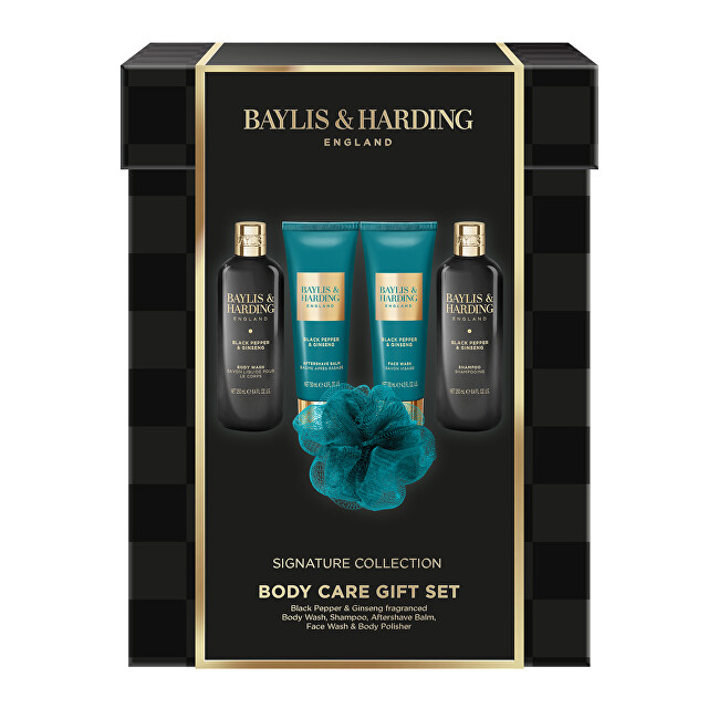 Baylis & Harding Dárkový box péče o tělo pro muže Black Pepper & Ginseng 5 ks