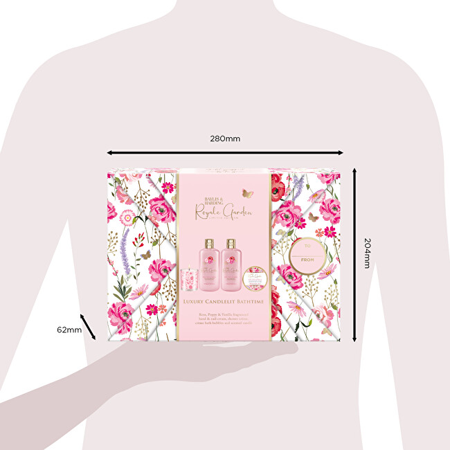 Baylis & Harding Dárková sada péče o tělo se svíčkou Royale Garden 4 ks