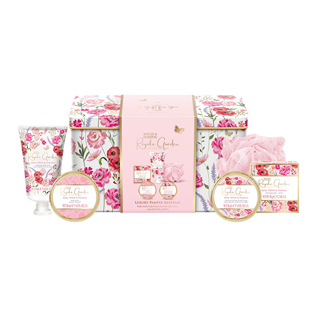 Baylis & Harding Dárková sada péče o tělo v plechové dóze Royale Garden 5 ks