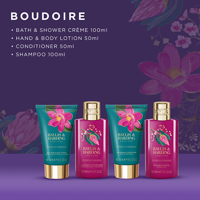 Baylis & Harding Dárková sada v taštičce Boudoire Tropical Paradise 4 ks