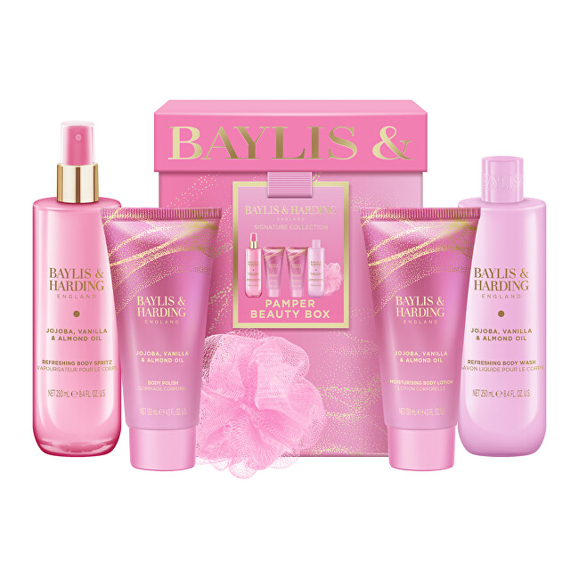 Baylis & Harding Sada péče o tělo v dárkové krabičce Jojoba, Vanilla & Almond Oil 5 ks