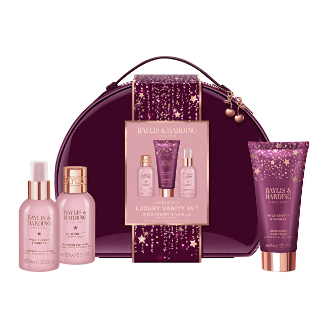 Baylis & Harding Dárková sada v kosmetické kabelce Wild Cherry & Vanilla 3 ks