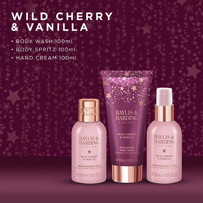 Baylis & Harding Dárková sada v kosmetické kabelce Wild Cherry & Vanilla 3 ks