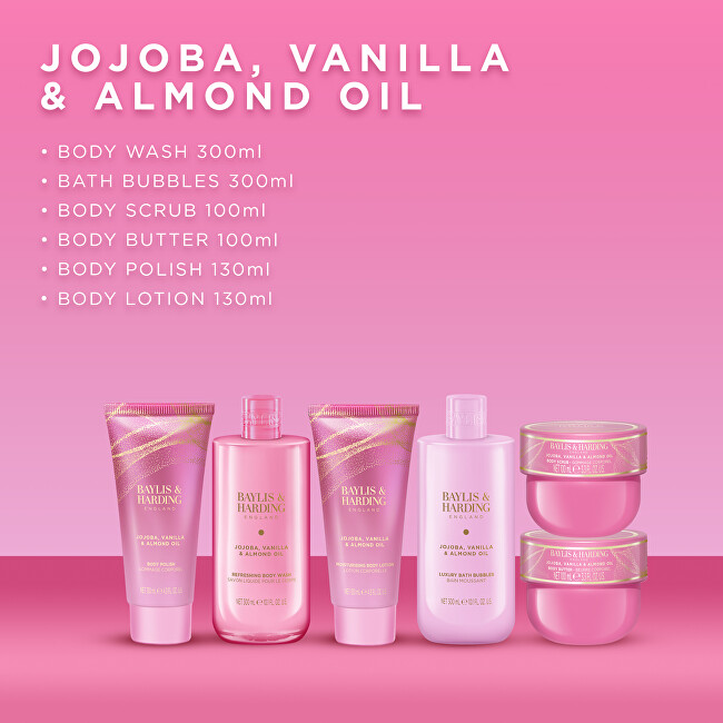 Baylis & Harding Velká dárková sada Jojoba, Vanilla & Almond Oil 6 ks