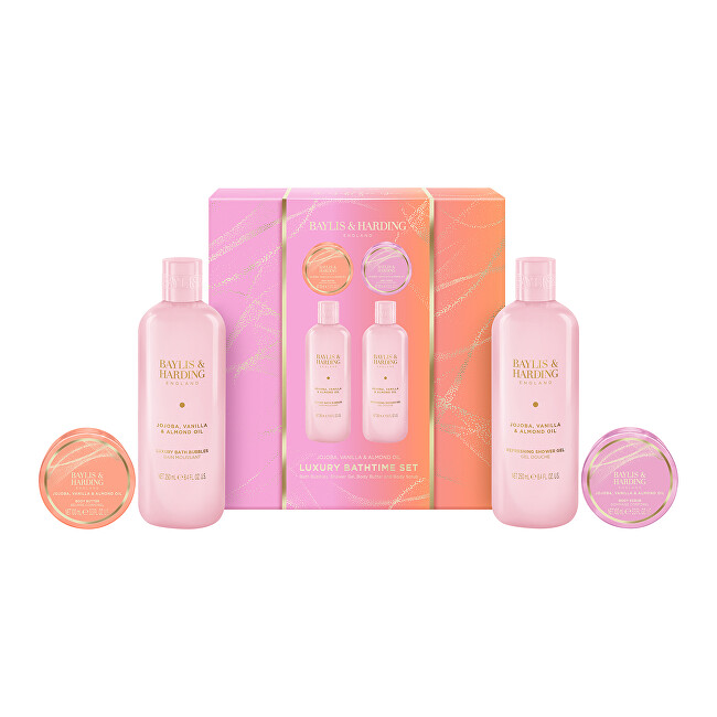 Dárková sada Jojoba, Vanilka & Mandlový olej Bathtime Set 4 ks