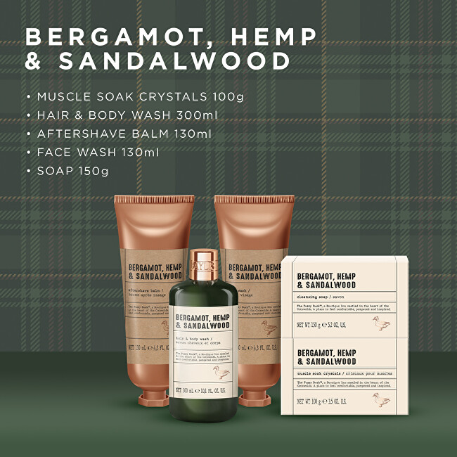 Baylis & Harding Dárková sada péče o tělo Bergamot, Hemp & Sandalwood 5 ks