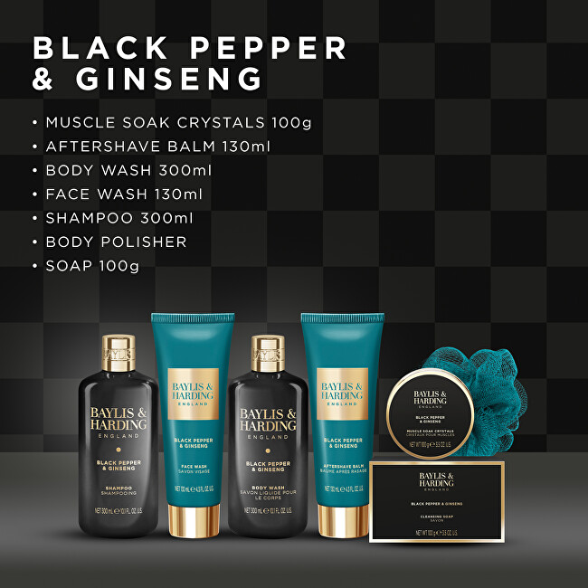 Baylis & Harding Dárková sada péče o tělo Black Pepper & Ginseng 7 ks