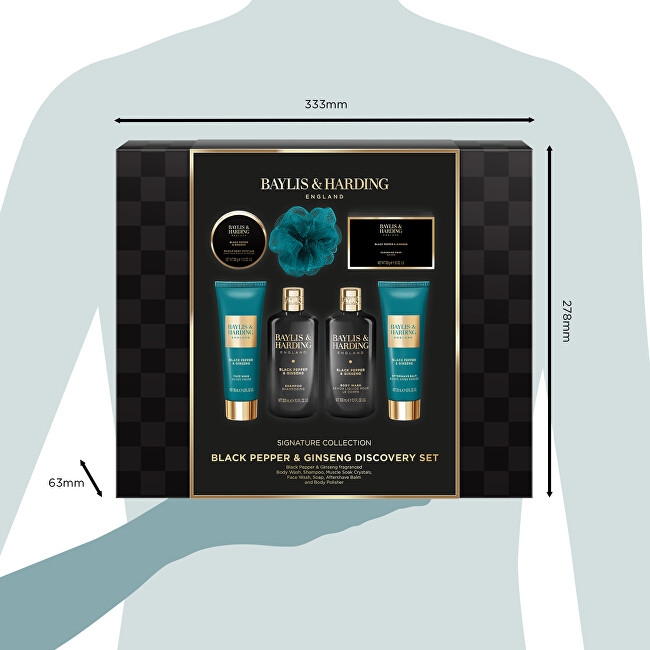 Baylis & Harding Dárková sada péče o tělo Black Pepper & Ginseng 7 ks