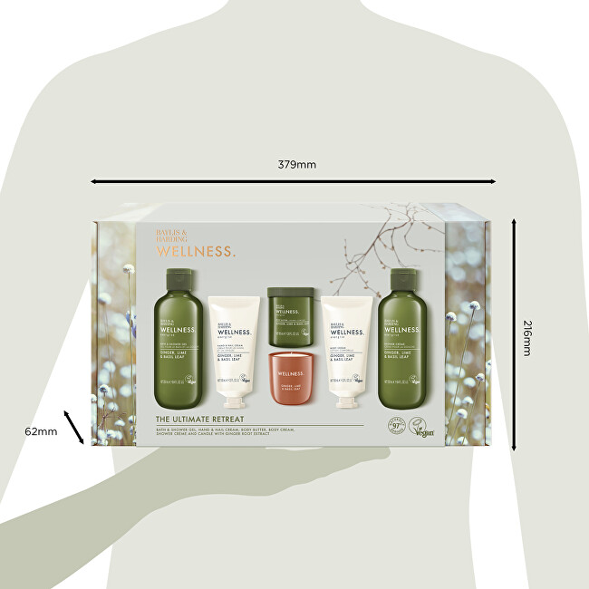 Baylis & Harding Dárková sada péče o tělo se svíčkou Ginger, Lime & Basil Leaf 6 ks
