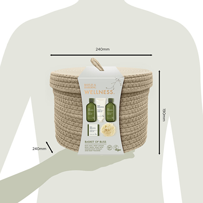 Baylis & Harding Dárková sada péče o tělo v košíku Ginger, Lime & Basil 5 ks