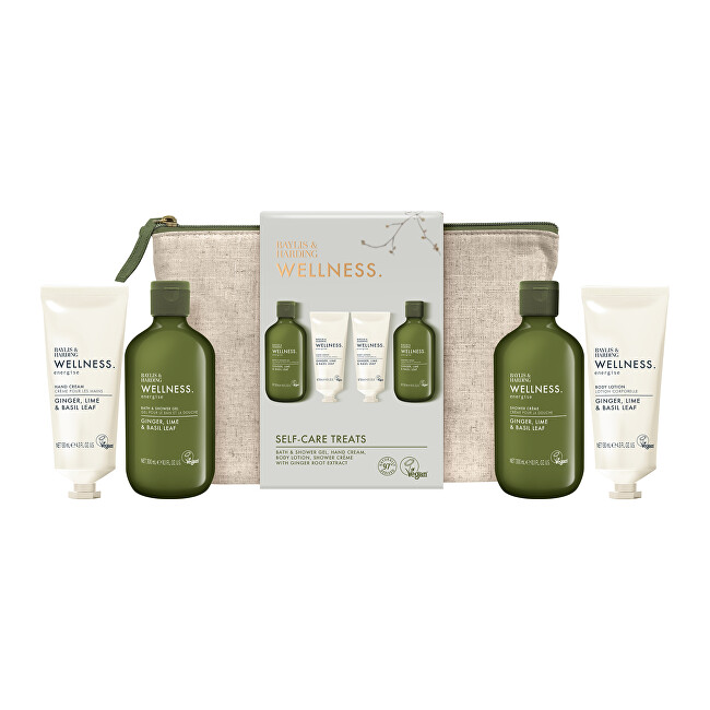 Baylis & Harding Dárková sada péče o tělo v taštičce Ginger, Lime & Basil 4 ks
