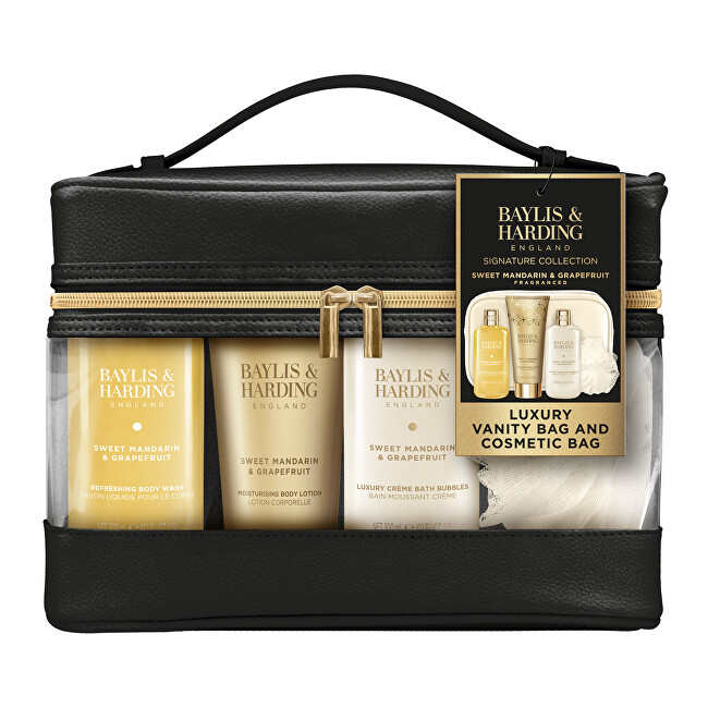Baylis & Harding Dárková sada péče o tělo v toaletní taštičce Mandarinka & Grapefruit 5 ks