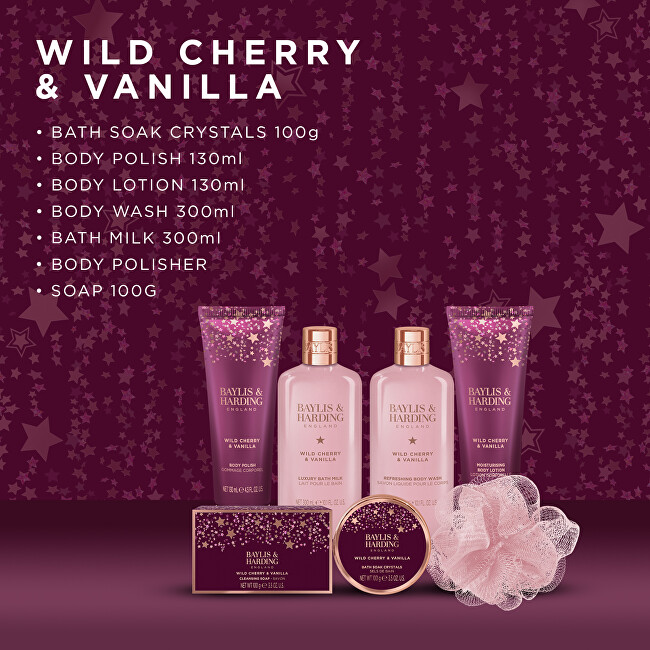 Baylis & Harding Dárková sada péče o tělo Wild Cherry & Vanilla 7 ks