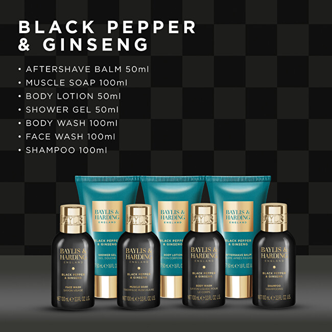 Baylis & Harding Dárková sada tělové péče Black Pepper & Ginseng 7 ks