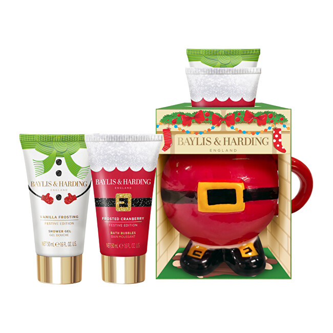 Baylis & Harding Dárková vánoční sada s hrníčkem Festive Friends 3 ks