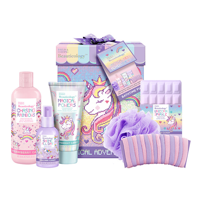 Baylis & Harding Dárkový box péče o tělo a gumiček do vlasů Unicorn 6 ks