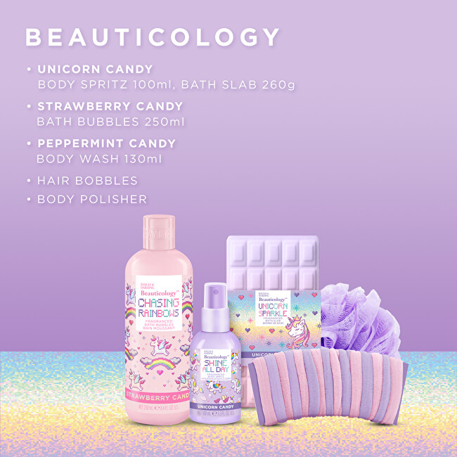 Baylis & Harding Dárkový box péče o tělo a gumiček do vlasů Unicorn 6 ks