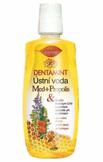 Bione Cosmetics Dentamint ústní voda Med + Propolis 500 ml