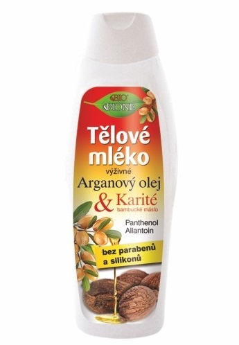 Bione Cosmetics Výživné tělové mléko Arganový olej + Karité 500 ml