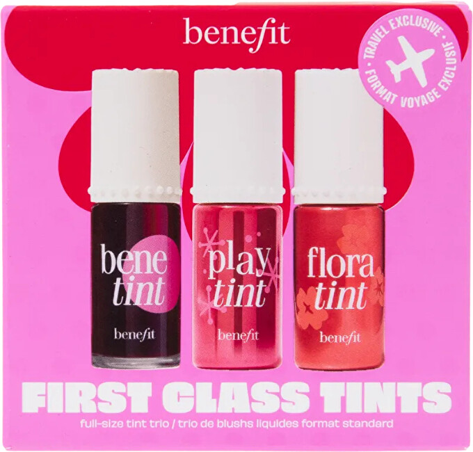 Benefit Dárková sada tekutých barev na rty a tváře First Class Tints