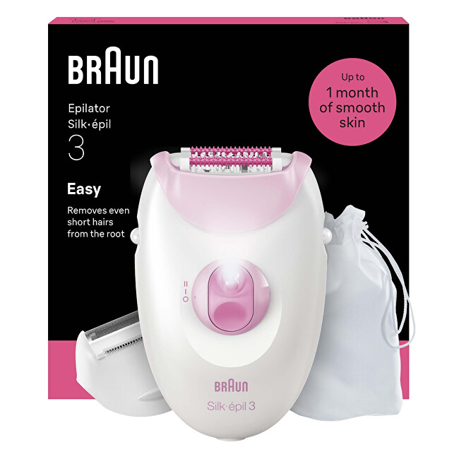 Braun Epilátor s kabelem Silk-épil 3 3-033 Pink
