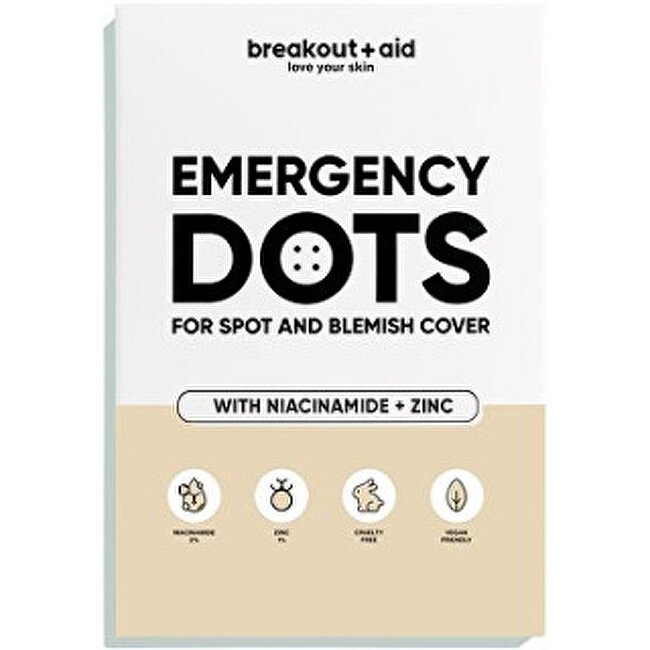 Breakout+aid Acne patches with niacinamide and zinc Emergency Dots 72 pcs Aknē un pūtītes thumbnail 2
