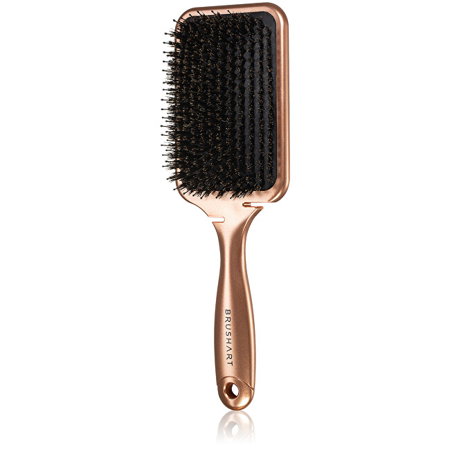 BrushArt Plochý kartáč Boar Bristle Paddle Hairbrush Bronzový