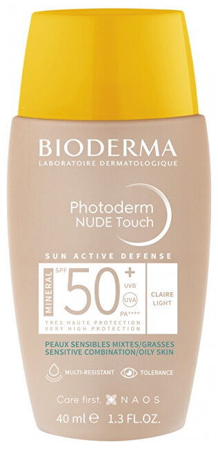 Tónovaný fluid pro smíšenou až mastnou pleť Photoderm Nude Touch Mineral SPF 50+ (Fluid) 40 ml
