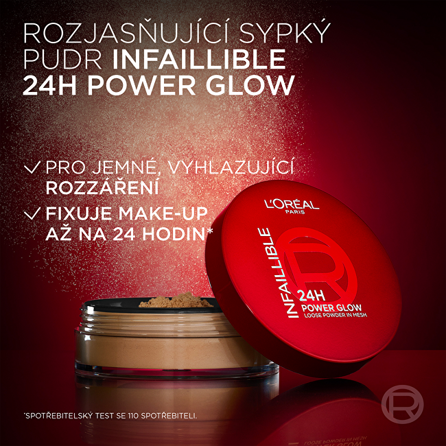 Rozjasňující pudr 24H Power Glow Loose Powder 10 g