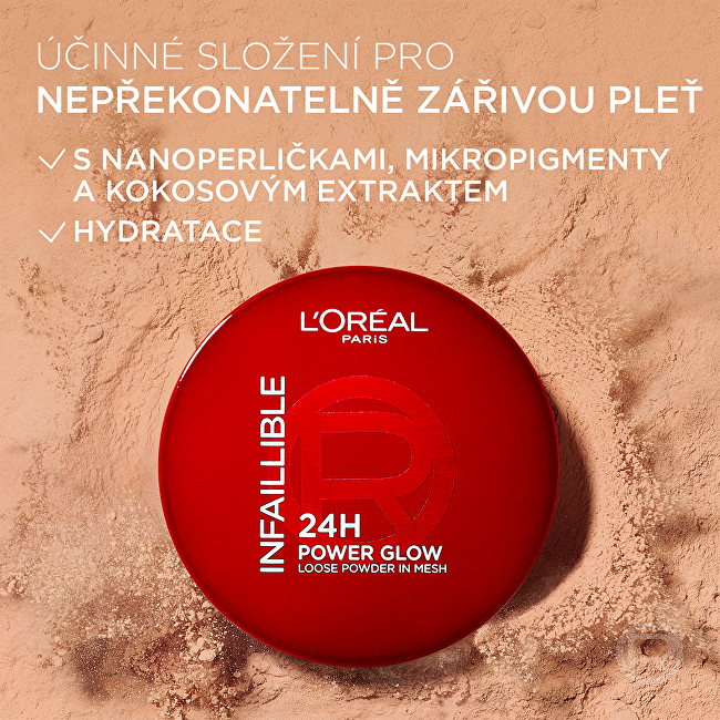 Rozjasňující pudr 24H Power Glow Loose Powder 10 g