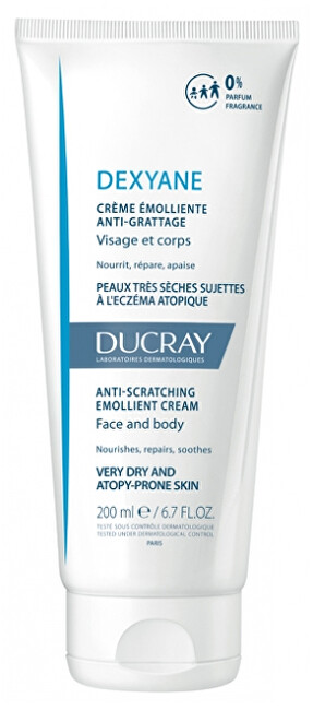Ducray Emolienční krém pro suchou pokožku se sklonem k atopickému ekzému Dexyane (Anti-Scratching Emollient Cream) 400 ml