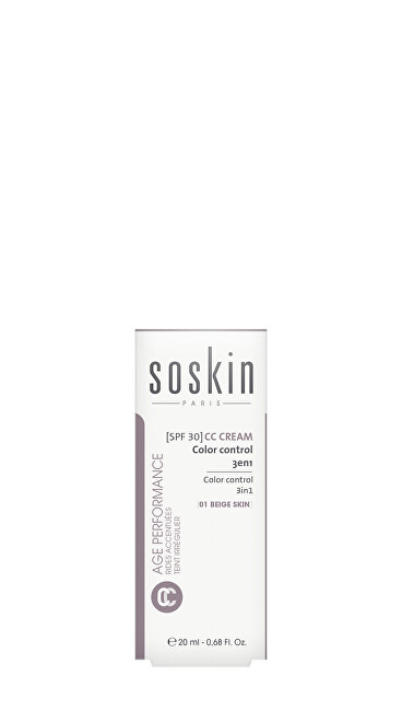 Soskin Paris Hydratační CC krém SPF 30 (Color Control 3 in 1) Gold skin