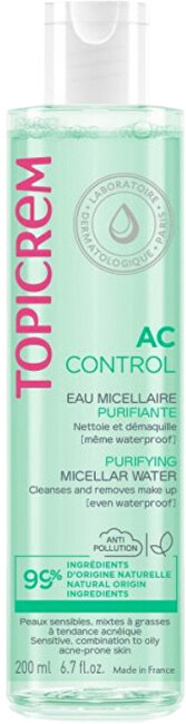 Topicrem AC Purifying Micellar Water - 200 ml 200ml Dermatoloogiline Mitsellaarvesi thumbnail 2