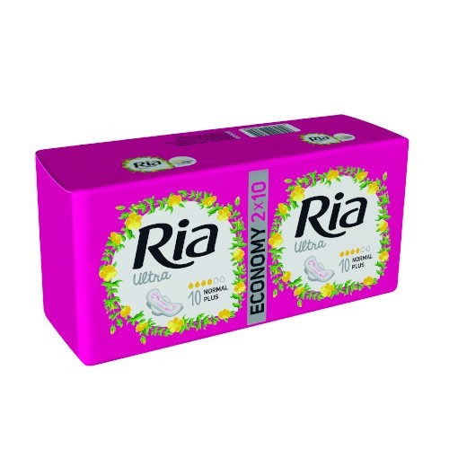 Ria Ultratenké hygienické vložky pro normální a silnější menstruaci Ultra Silk Normal Plus 10 ks