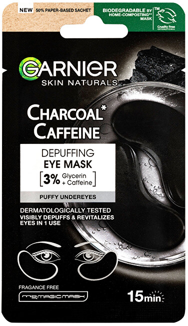 Skin Naturals Charcoal Caffeine Depuffing Eye Mask