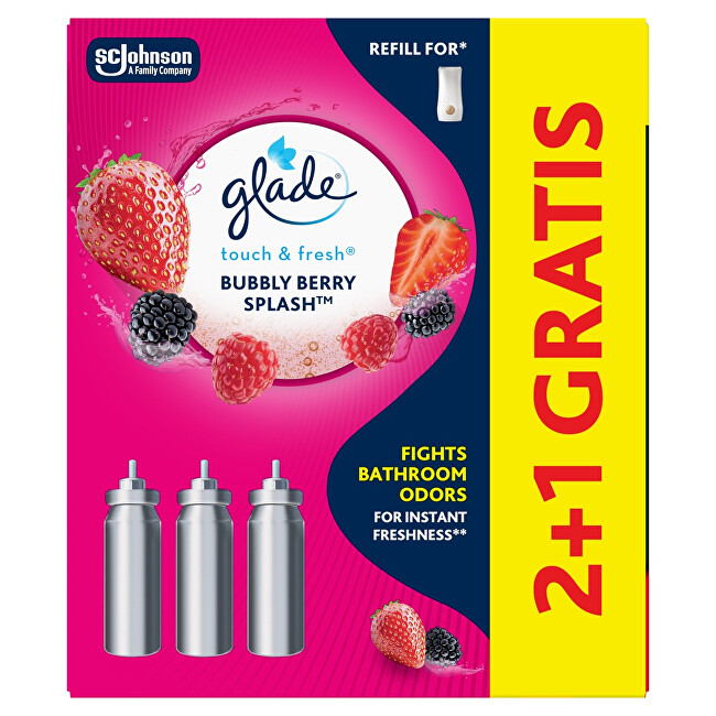 Touch &amp; Fresh Bubble Berry Splash 2+1 Air Freshener Refill Set
