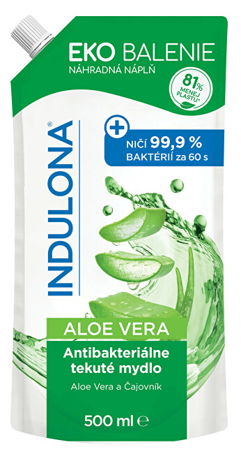 Indulona Antibakteriální tekuté mýdlo Aloe Vera - náhradní náplň 500 ml