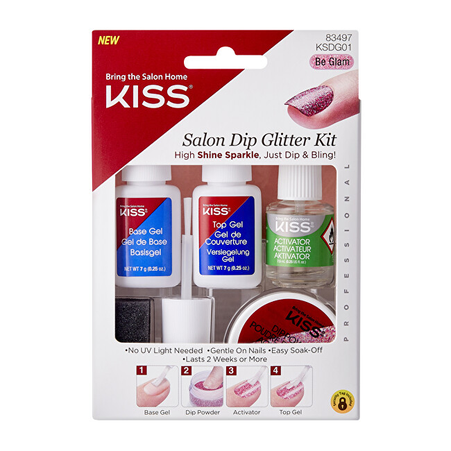 KISS Sada na třpytivou manikúru Salon Dip (Glitter Kit)