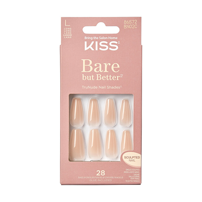 Kiss Adhesive nails Bare but Better Nails - Nude Drama 28 pcs Dirbtiniai nagai thumbnail 2