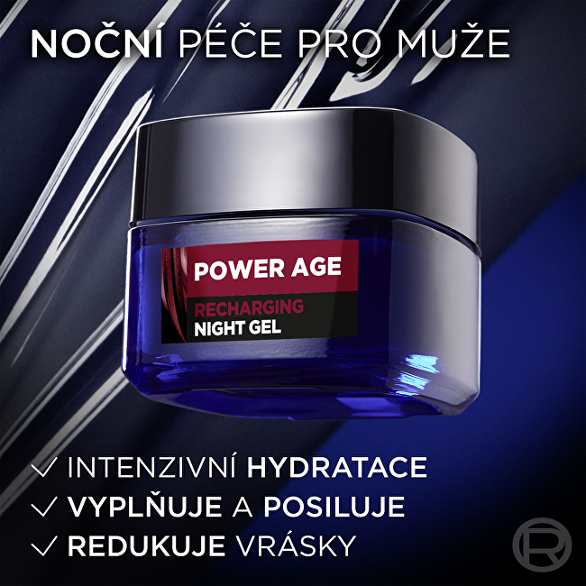 Noční pleťový gel Men Expert Power Age (Recharging Night Gel) 50 ml
