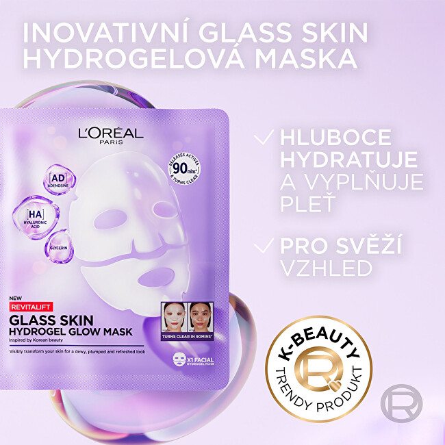 L'Oréal Paris  Sada rozjasňujících masek Filler Glass Skin Mask 4 x 25 g
