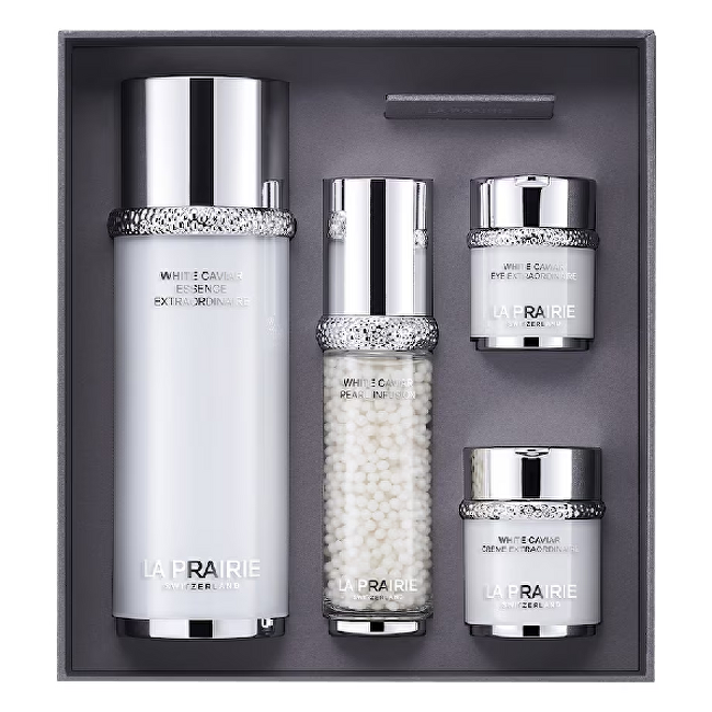 La Prairie Kosmetická sada rozjasňující a zpevňující pleťové péče White Caviar Brightening & Firming Ritual Pro hydrataci, Vyživující