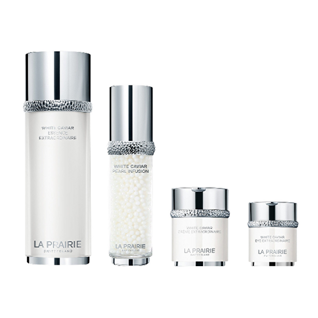 La Prairie Kosmetická sada rozjasňující a zpevňující pleťové péče White Caviar Brightening & Firming Ritual Pro hydrataci, Vyživující
