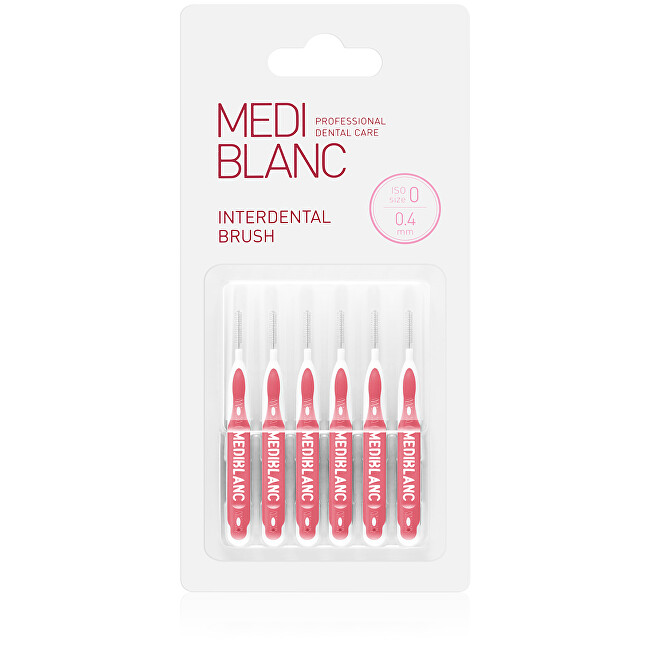 Interdental brush I-shaped 0.4 mm pink 6 pcs