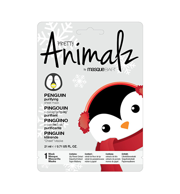 masqueBAR Čistiaca plátýnková maska Animalz Penguin (Purifying Sheet Mask) 21 ml