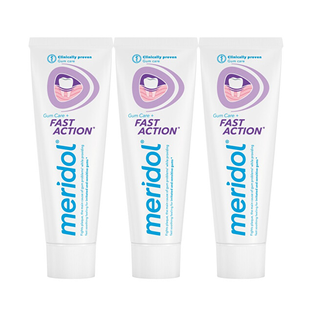 Meridol Zubní pasta Fast Action 3 x 75 ml