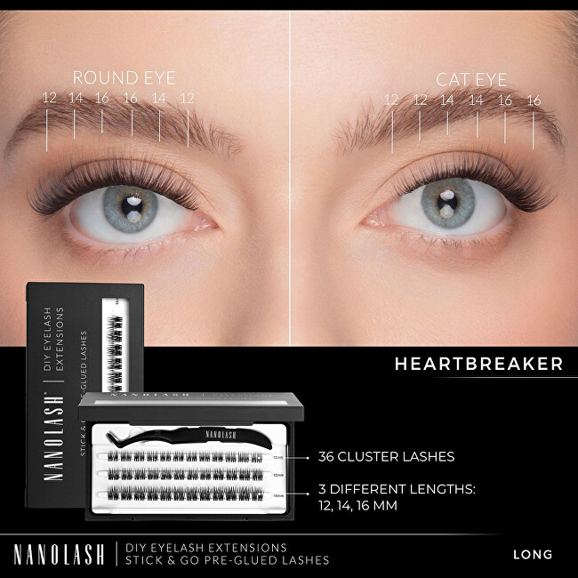 Nanolash Samolepiace trsové riasy Heartbreaker Long 36 ks