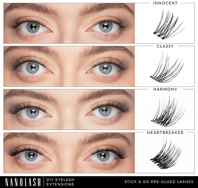 Nanolash Samolepicí trsové řasy Stick & Go Pre-Glued Lashes 36 ks