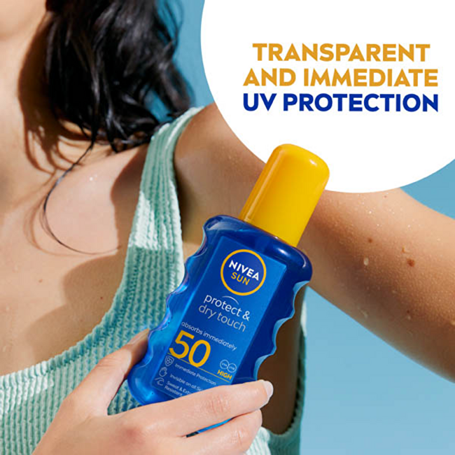 Neviditelný sprej na opalování SPF 50 Sun Protect & Dry 200 ml